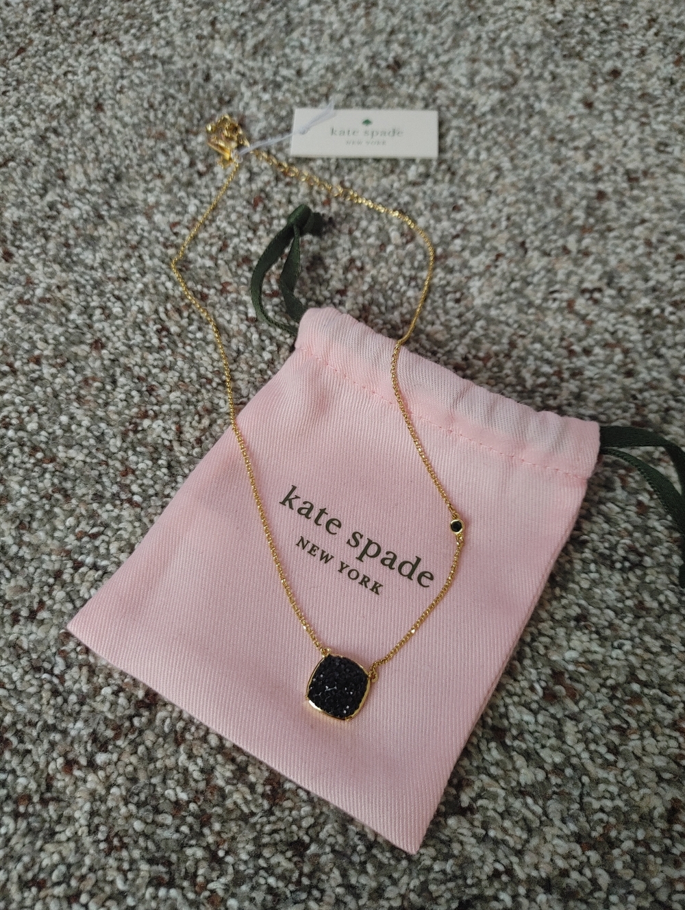 New Kate Spade New York black and gold necklace